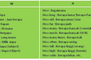 9 Kata Tanya Dalam Bahasa Inggris 8w 1h