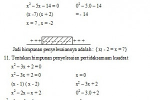 Pertidaksamaan Kuadrat Dan Himpunan Penyelesaiannya