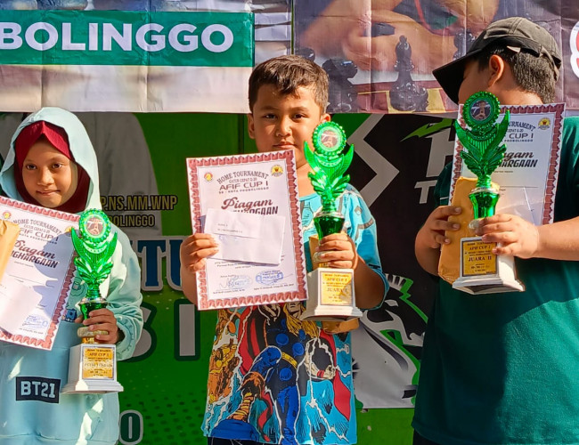 Panji Gemilang Rachmaputra Juara Home Tournament Catur Cepat Tingkat Kota Probolinggo AFIF CUP Ke-I Tahun 2024