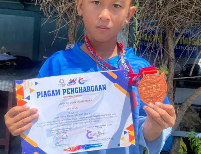 Zian, Raih Medali Perunggu dalam Speed Challenge Student Aquatic Competition Tahun 2025 