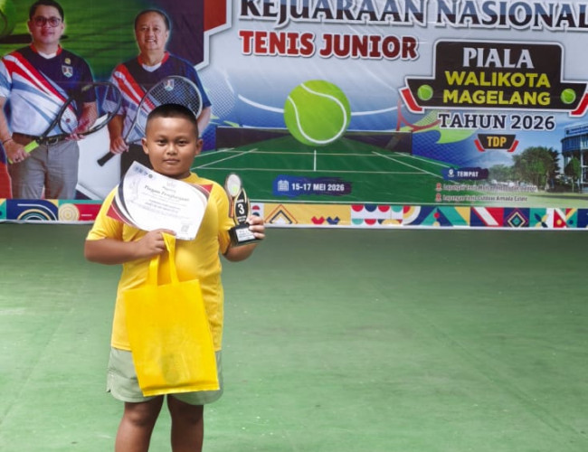 Akbar Raih Juara Tiga Tunggal Putra KU-10 di Kejurnas Tenis Junior Tahun 2026