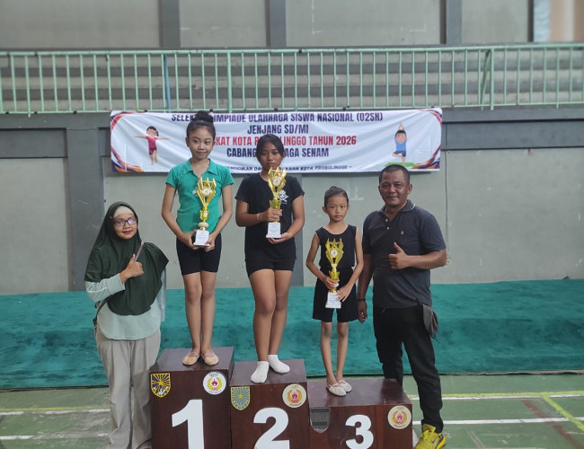 Anin Sabet Juara 3 Senam Artistik O2SN Tingkat Kota Probolinggo 2026