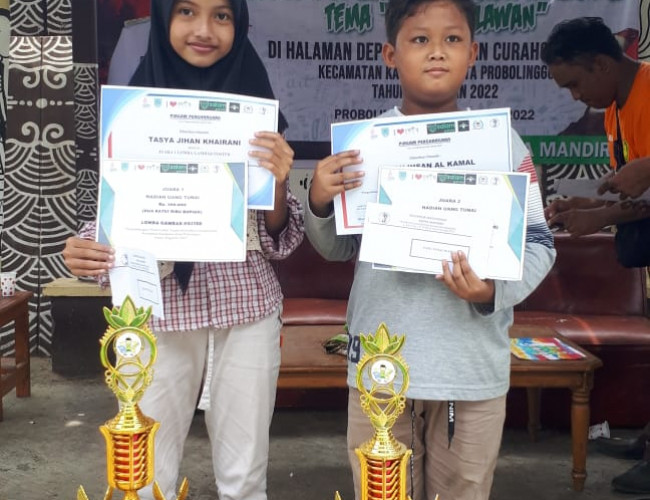 2 Siswa Kakak Beradik SDN Sukabumi 2 Raih Prestasi Lomba Menggambar Hari Pahlawan