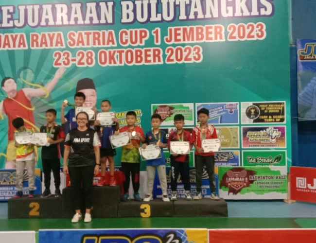 Dhiemas, Juara 3 Ganda Usia Dini Kejuaraan Bulutangkis Jaya Raya Cup 1 Jember 2023 