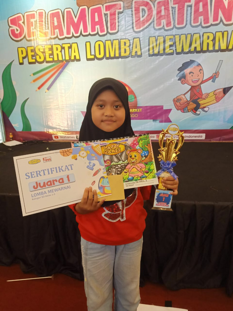 Juara 1 Lomba Mewarnai di GM Toserba 2024, Anindya Lompat-lompat ...